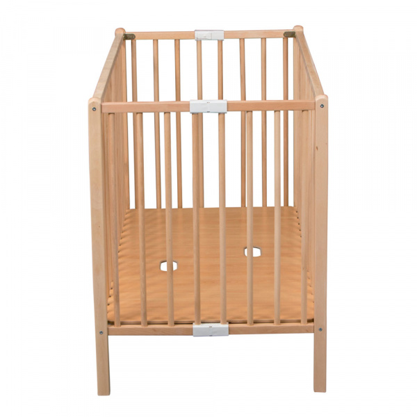 Lit bébé roméo 60x120 extra-pliant vernis naturel Combelle