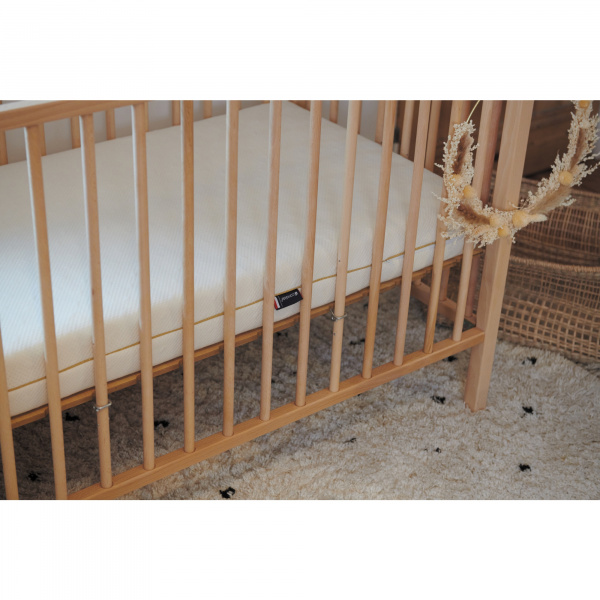 Lit bébé roméo 60x120 extra-pliant vernis naturel Combelle