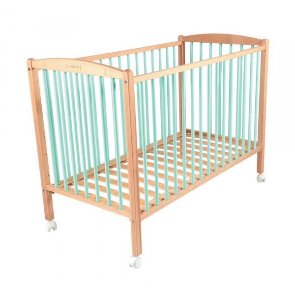 Lit bébé arthur 60x120 hybride vert mint Combelle