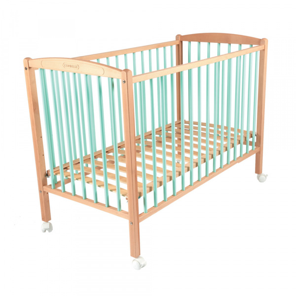 Lit bébé arthur 60x120 hybride vert mint Combelle