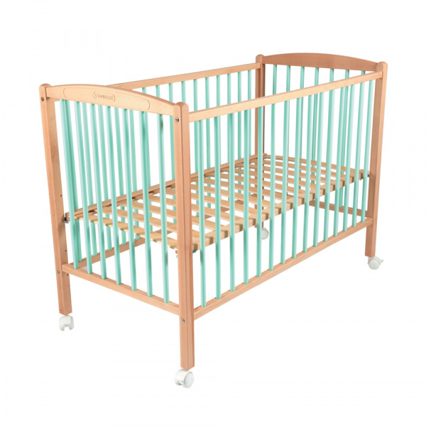 Lit bébé arthur 60x120 hybride vert mint Combelle