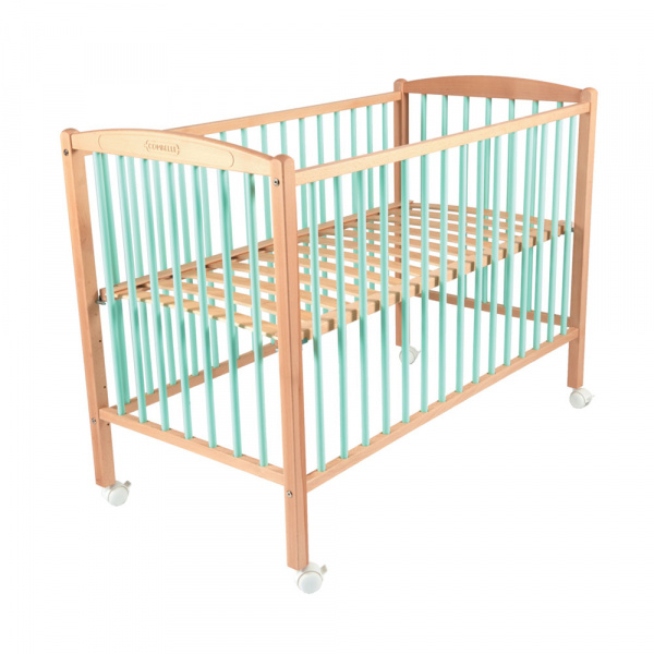 Lit bébé arthur 60x120 hybride vert mint Combelle