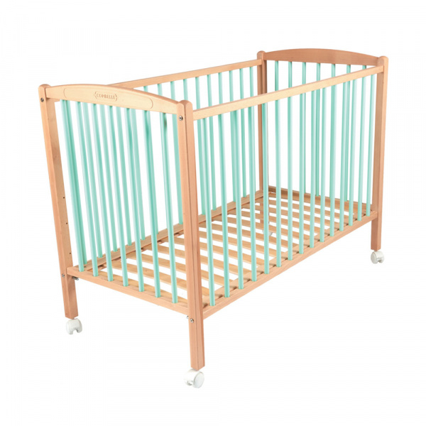 Lit bébé arthur 70x140 hybride vert mint Combelle
