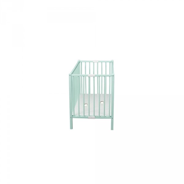 Lit bébé roméo 60x120cm extra-pliant laque vert mint Combelle