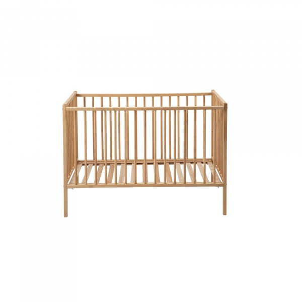 Lit bébé en bois à barreaux 60 x 120 cm alex vernis naturel Combelle