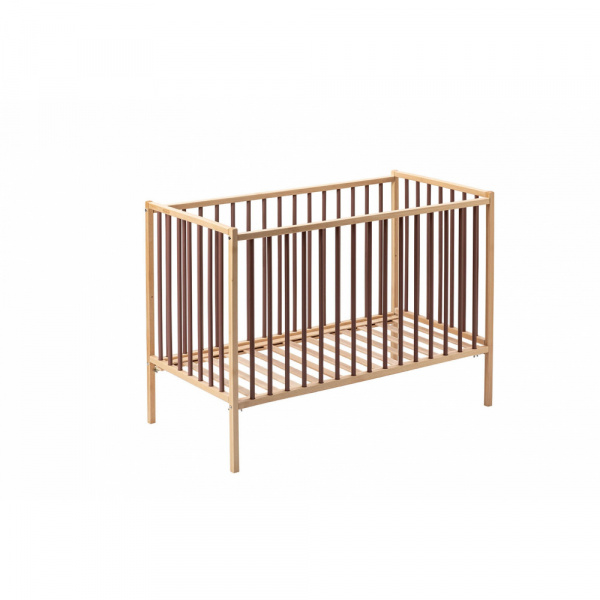 Lit en bois 60x120 cm rémi hybride vieux rose Combelle