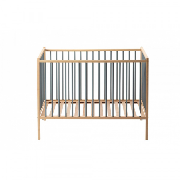 Lit en bois 60x120 cm rémi hybride bleu gris Combelle