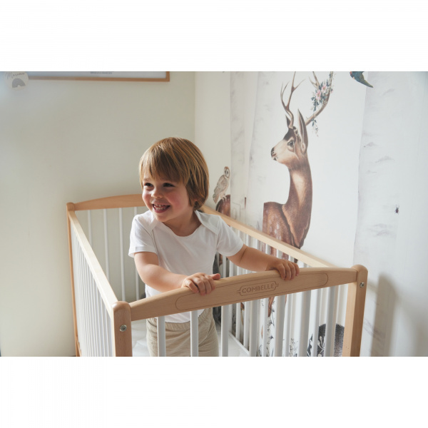 Lit en bois 70x140 cm arthur hybride vieux rose Combelle
