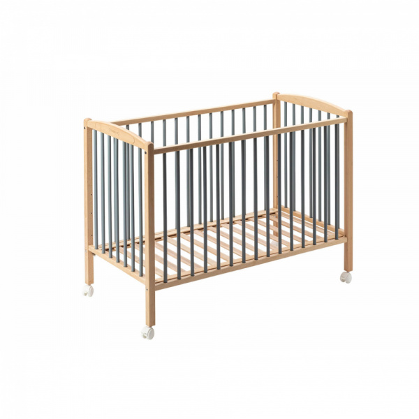 Lit en bois 70x140 cm arthur hybride bleu gris Combelle