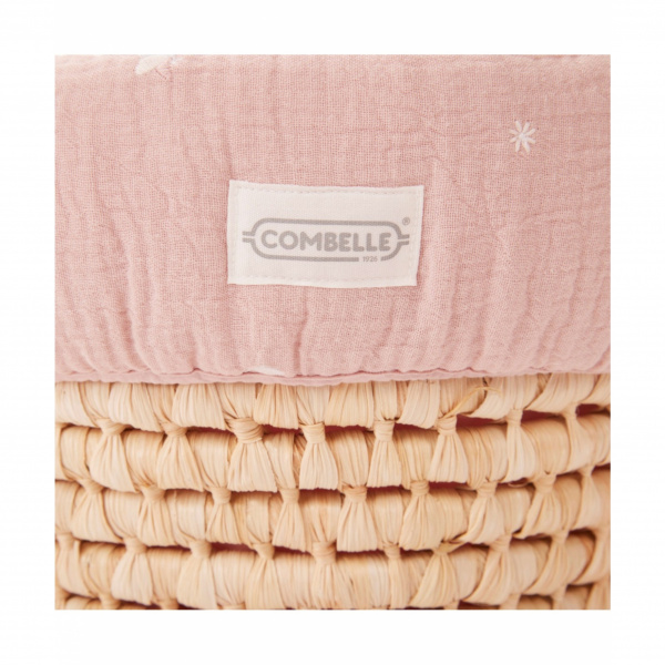 Couffin souple en osier rose clair Combelle