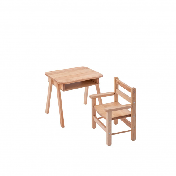 Petit bureau pour enfant tom vernis naturel Combelle
