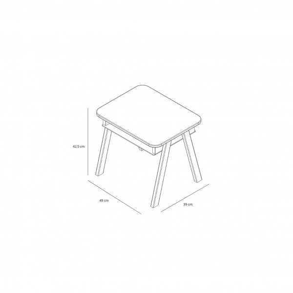 Petit bureau tom vernis naturel + chaise basse louise vernis naturel Combelle