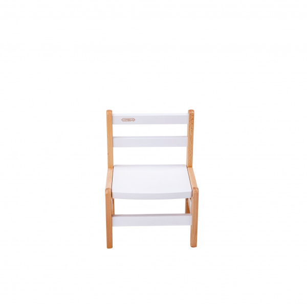 Petit bureau tom vernis naturel + chaise basse louise hybride blanc Combelle