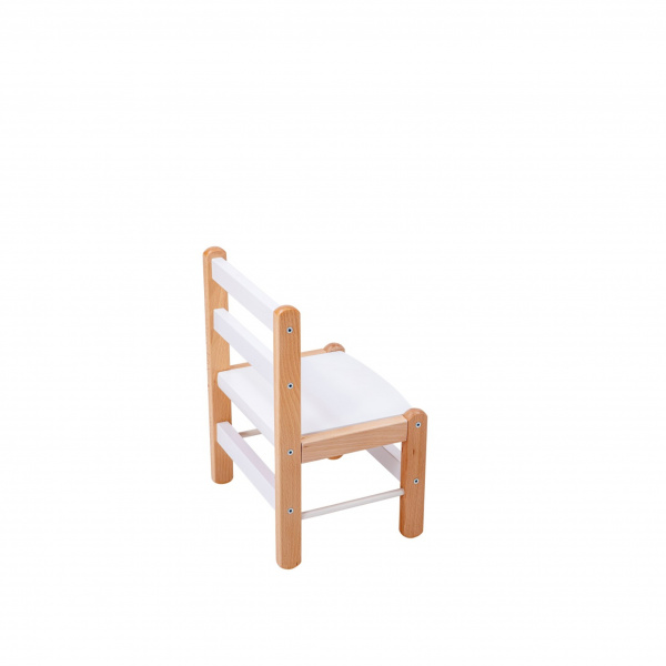 Petit bureau tom vernis naturel + chaise basse louise hybride blanc Combelle