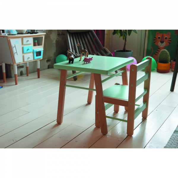 Petite table enfant gabriel hybride vert mint Combelle