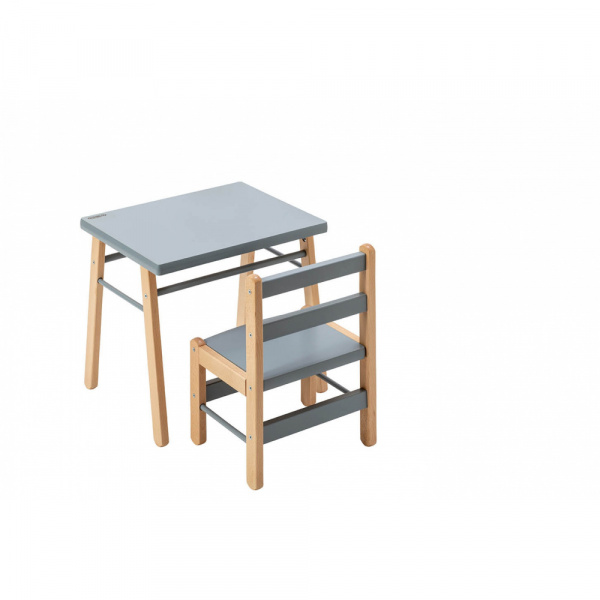 Petite table enfant gabriel hybride bleu gris Combelle