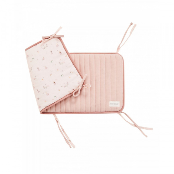 Protège barreaux de lit modulable bucolique rose Combelle
