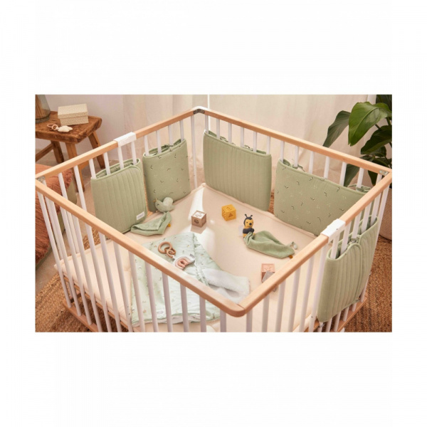 Protège barreaux de lit modulable bucolique vert Combelle