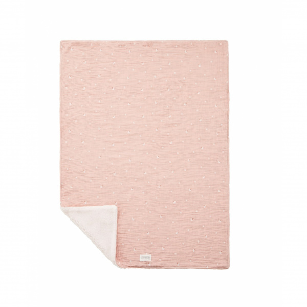 Couverture réversible 70 x 100 cm bucolique rose Combelle