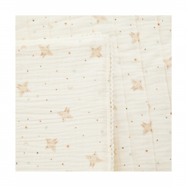 Couverture matelassée 100 x 100 cm hirondelle ecru Combelle