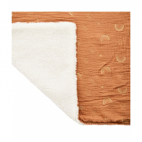 Couverture réversible 100 x 100 cm camel Combelle