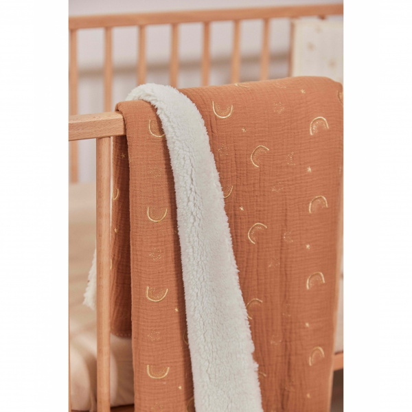 Couverture réversible 100 x 100 cm camel Combelle