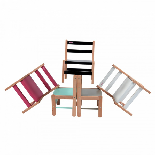 Petite chaise basse enfant louise hybride noir Combelle