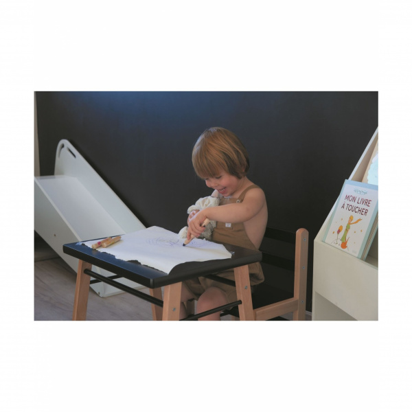 Table enfant gabriel + chaise basse louise hybride blanc Combelle