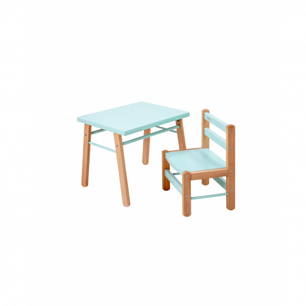 Table enfant gabriel + chaise basse louise hybride blanc Combelle