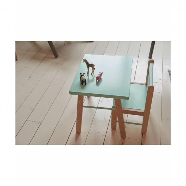 Table enfant gabriel + chaise basse louise hybride blanc Combelle