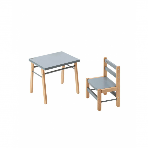 Table enfant gabriel + chaise basse louise hybride blanc Combelle