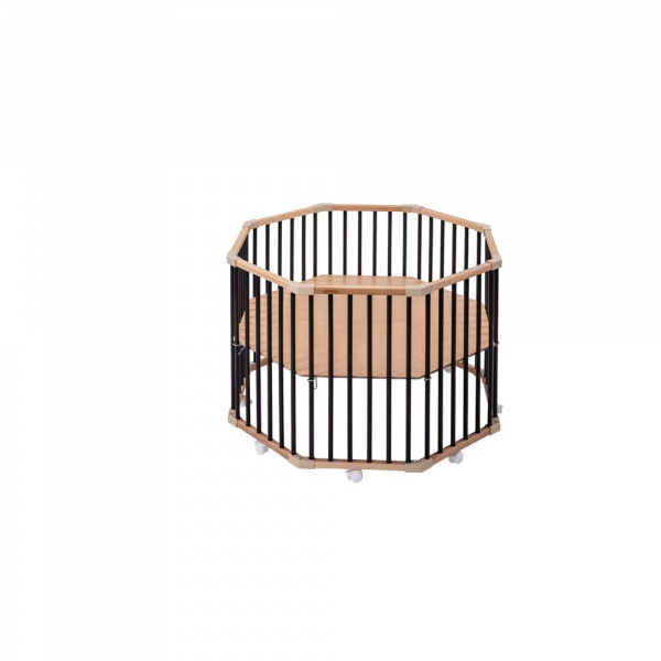 Parc octogonal bébé en bois basile hybride noir Combelle
