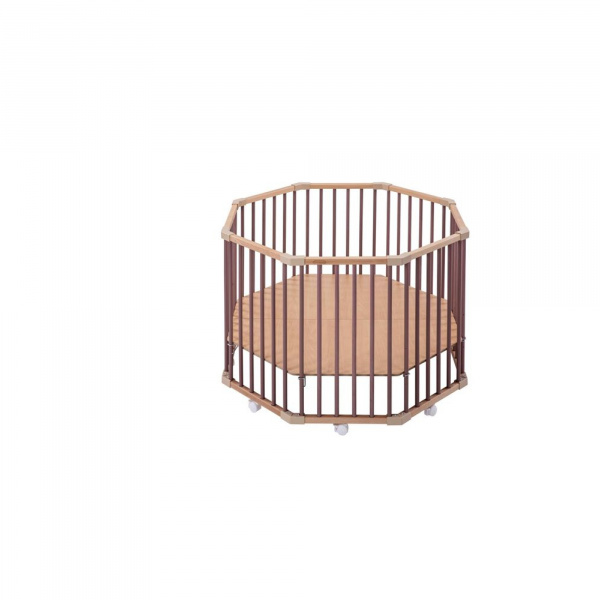 Parc octogonal bébé en bois basile hybride vieux rose Combelle