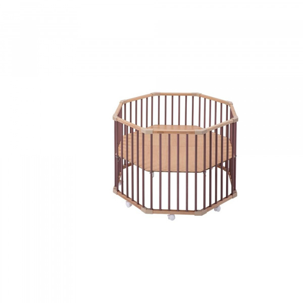 Parc octogonal bébé en bois basile hybride vieux rose Combelle