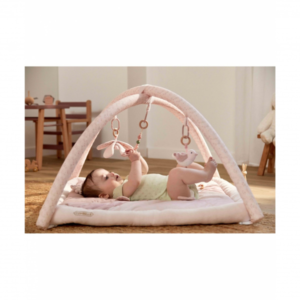 Tapis d'éveil ouatiné avec arche de jeux vert Combelle