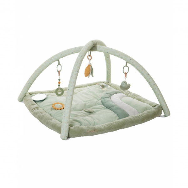 Tapis d'éveil ouatiné avec arche de jeux vert Combelle