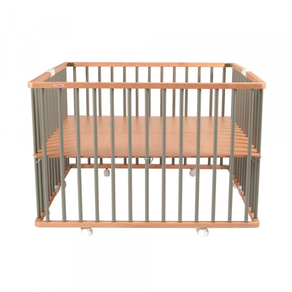 Parc pliant carré gaby avec plancher réglable hybride gris Combelle