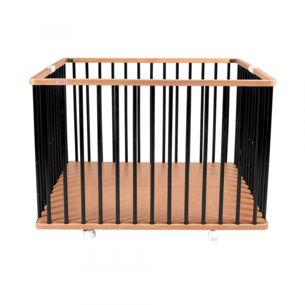 Parc bébé pliant carré gaby avec plancher réglable hybride noir Combelle