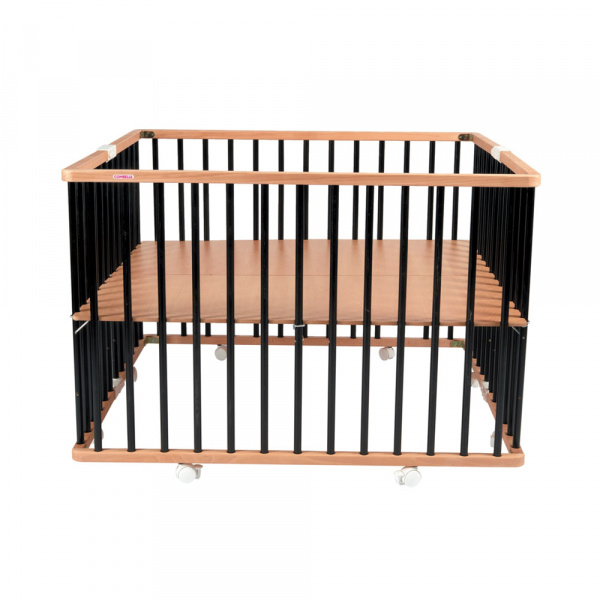Parc bébé pliant carré gaby avec plancher réglable hybride noir Combelle