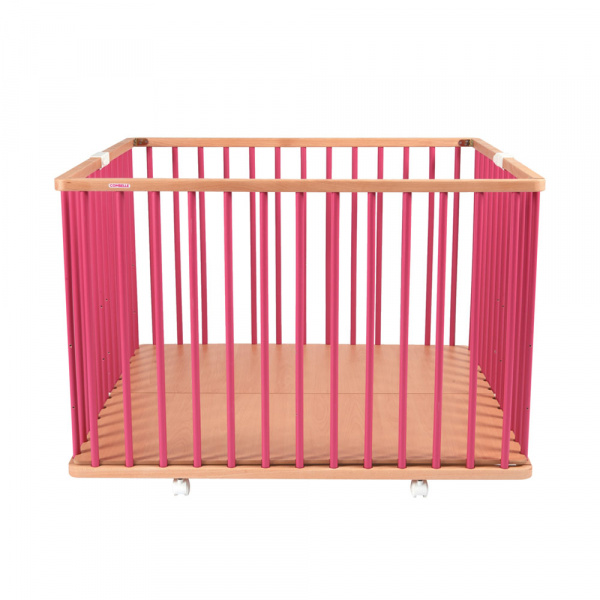 Parc bébé pliant carré gaby avec plancher réglable hybride fuschia Combelle
