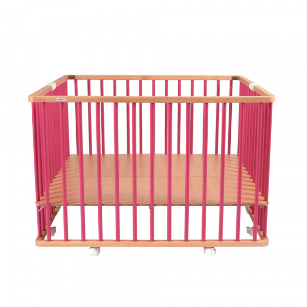 Parc bébé pliant carré gaby avec plancher réglable hybride fuschia Combelle