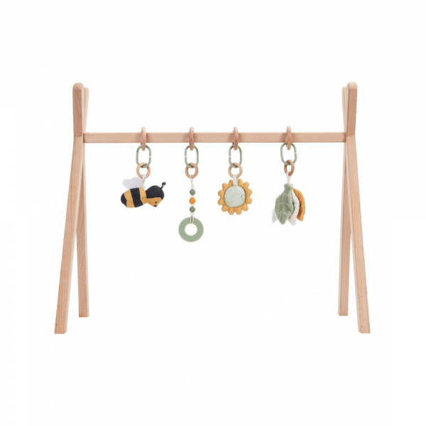 Arche de jeux en bois avec son set d'activités vert Combelle