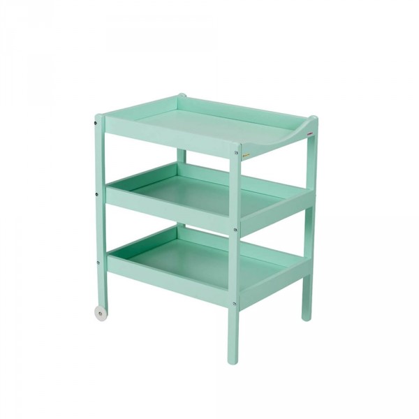 Table à langer susie 3 plateaux laque vert mint Combelle
