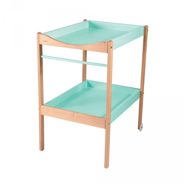 Table à langer alice 2 plateaux hybride vert mint Combelle