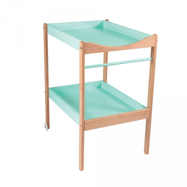 Table à langer alice 2 plateaux hybride vert mint Combelle