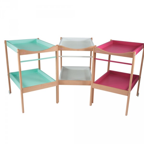 Table à langer alice 2 plateaux hybride vert mint Combelle