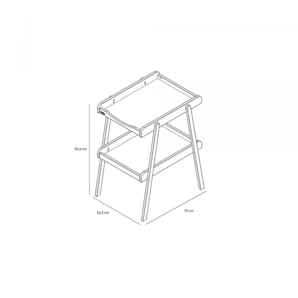 Table à langer avec 2 plateaux léna hybride vieux rose Combelle