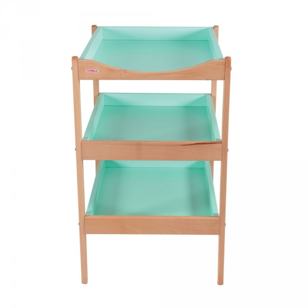 Table à langer susie 3 plateaux hybride vert mint Combelle