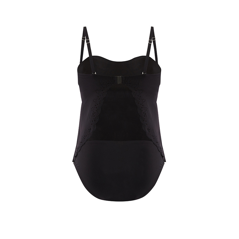 Maillot de bain de grossesse tankini 2 pièces bloom noir de Cache coeur