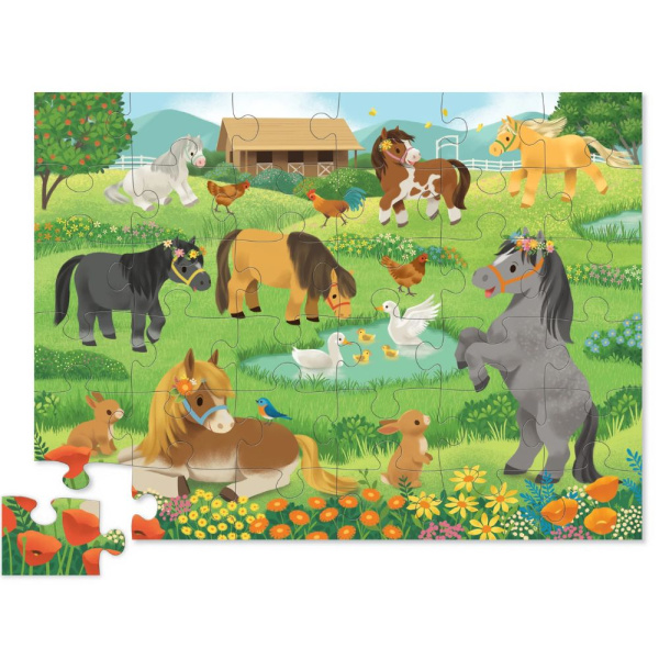 Maxi puzzle 36 pièces jolies poney Crocodile creek